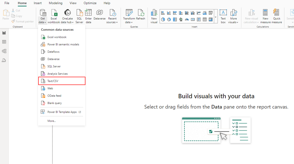 Get CSV Power BI