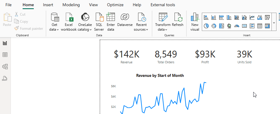 Card alignment Power BI