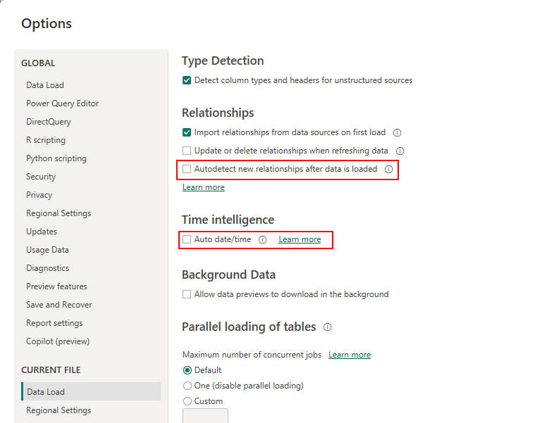 Autodetect Autodate off Power BI
