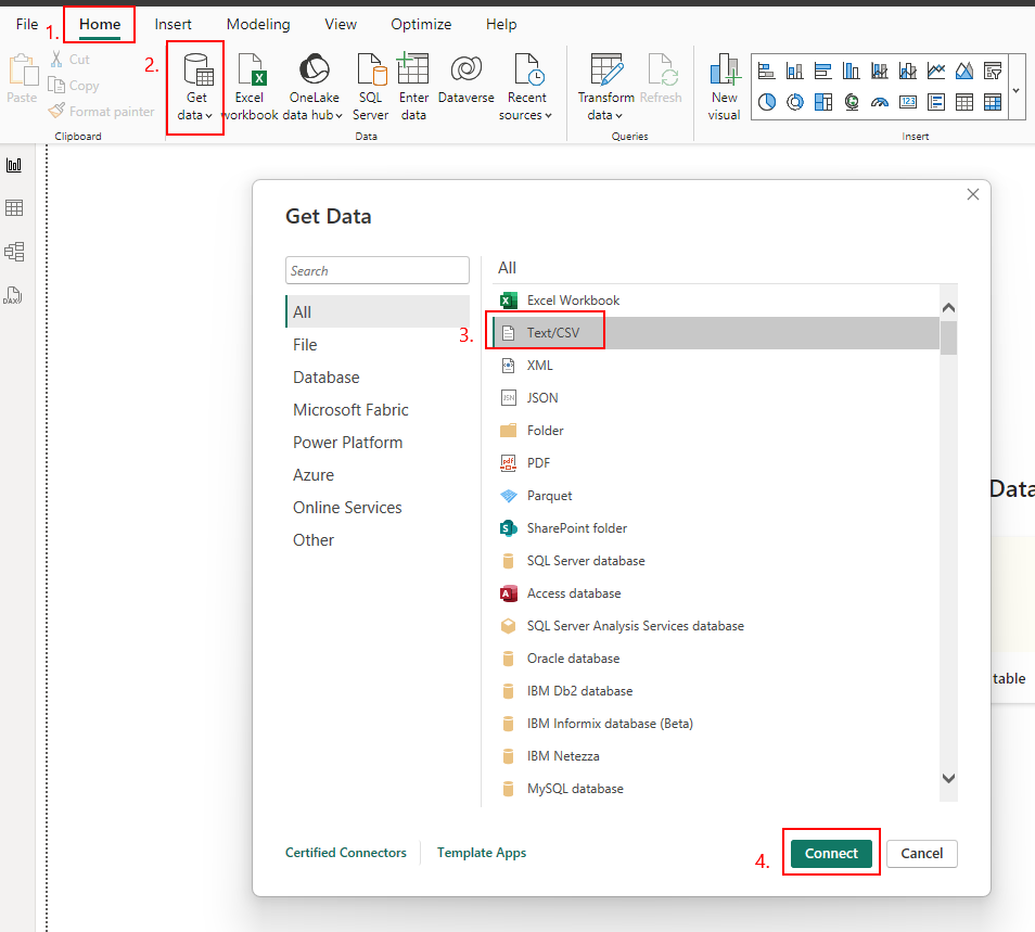 Get data Power BI