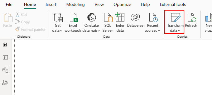 Transform data Power BI