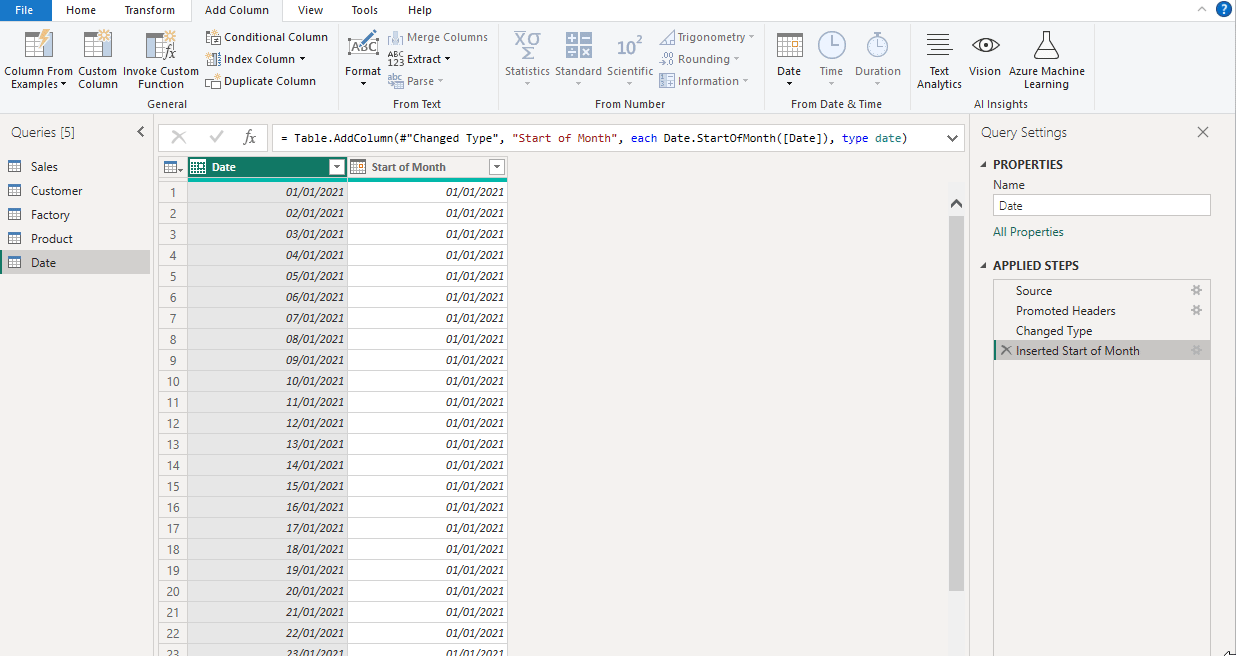 Add columns Power BI