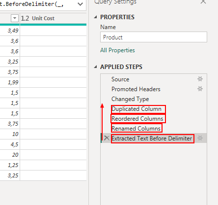 Remove applied steps Power BI