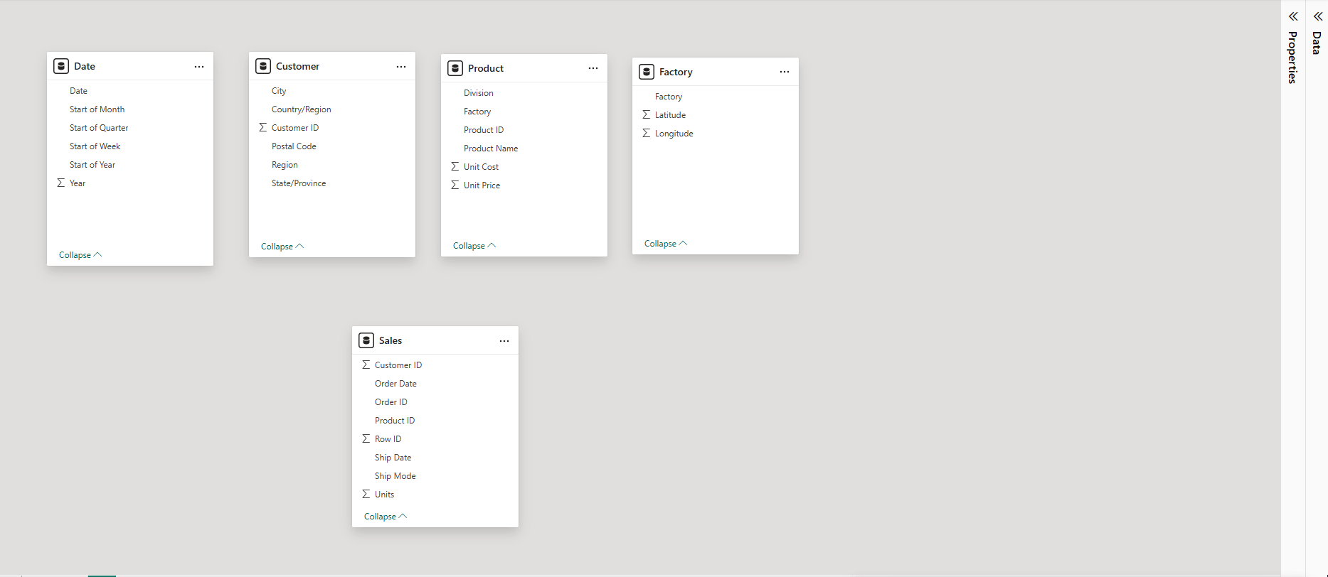 Power BI Key column Product ID