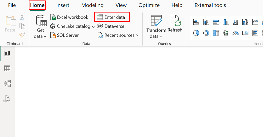 Enter data