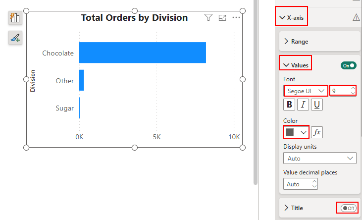 Format bar chart X Power BI