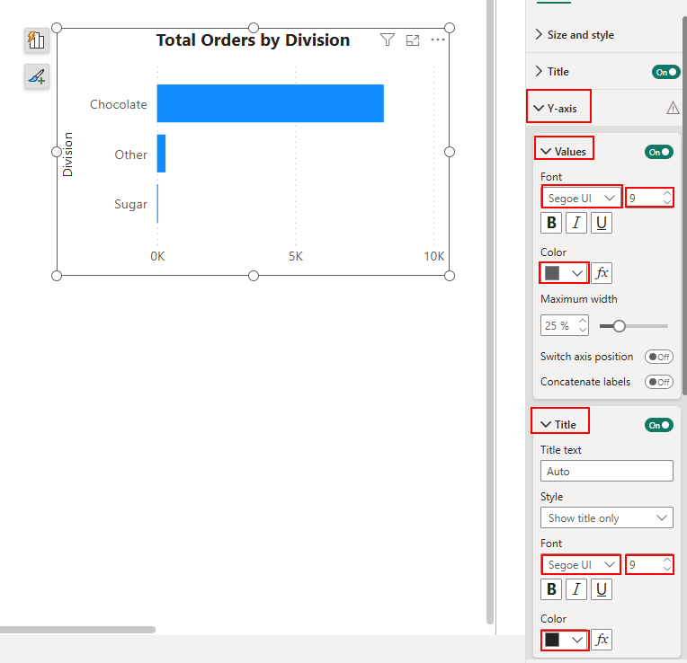 Format bar chart Y Power BI