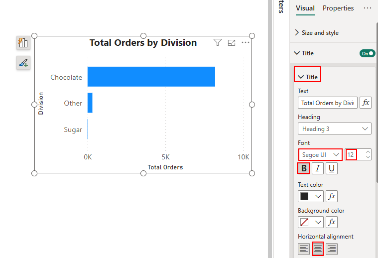 Format bar chart Power BI