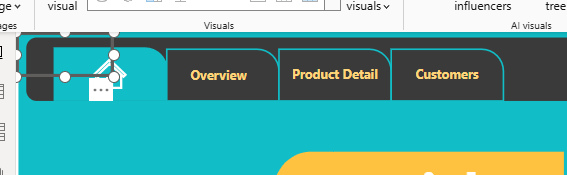 move blank buttons power bi